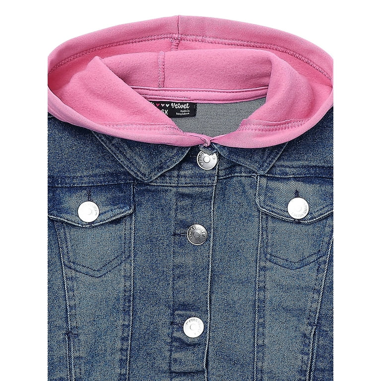 Pink Velvet Girls Denim Jacket Sizes 4 16 Walmart
