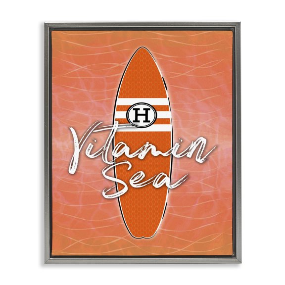 Stupell Industries Coastal Gray Floating Frame Canvas Art, 17 x 21, by Martina Pavlova