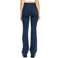 thumbnail image 3 of Cello Jeans Women's Juniors Mid-Rise Cross V-Waist Bootcut Pants (Dark Denim, Small), 3 of 5