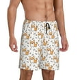 thumbnail image 3 of Rocae Corgi with Hearts for Men's Soft Sleep Pajama Shorts, Waistband and Pockets, 3 of 9