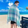 thumbnail image 4 of Coolnut Beach Towels Plaid Camping Towels Colorful Stripe Sand Free Beach Towel, 30"x60" Large Beach Towels Quick Dry Bath Travel Towels Pool Yoga Beach Mat for Men Women, 4 of 6