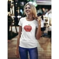 thumbnail image 2 of Cute Kawaii Happy Red Apple T-Shirt Women -Image by Shutterstock, Female Small, 2 of 4