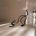 thumbnail image 3 of Escultura de hierro de arte minimalista de animales, figuritas hechas a mano de líneas negras de Metal Retro, adornos de perro abstracto, decoraciones de Arte de escritorio, 3 of 4