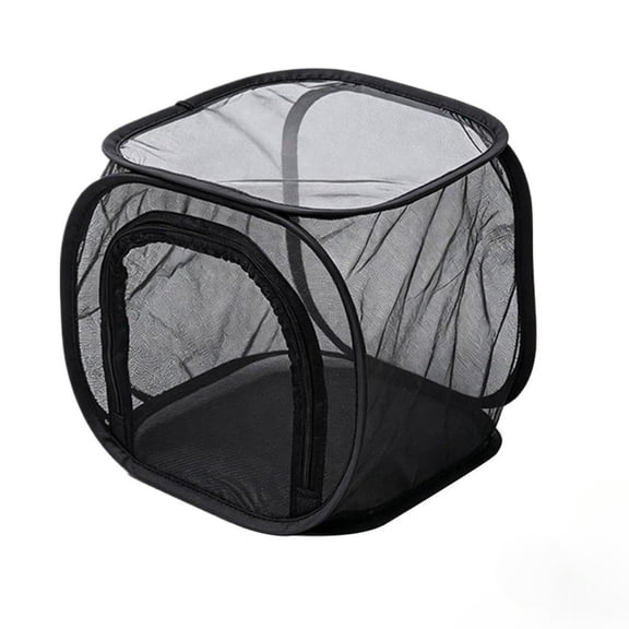 Foldable Outdoor Insect Breeding Cage Breathable Mesh Butterfly Habitat Clear View Zipper Observation Box Portable Insect Enclosure Habitat for Butterflies & Plants