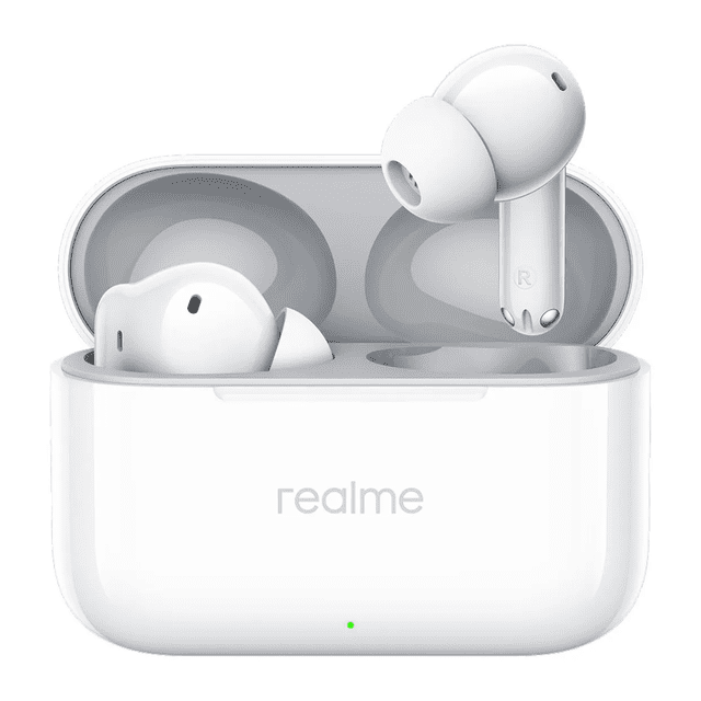 Audifonos Inalambricos Realme Buds T200 Audífonos Bluetooth Hi-Res Audio, Cancelación Activa 32dB y 50H Autonomía, Blanco