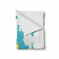 thumbnail image 2 of Las Vegas Soft Flannel Fleece Throw Blanket, Cartoon Limo and City Sign with Famous Architecture Silhouettes in Background, Cozy Plush for Indoor and Outdoor Use, 60" x 80", Multicolor, by Ambesonne, 2 of 6