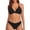 AB80 Black, variant on 2 Pieces Swimwear For Women Solid Color V Neck Halter Bikini Top With High Waisted Bottom Set Ladies Relaxed Fit Summer Hawaii Swim Wear Black Size S