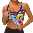 thumbnail image 3 of Balery Space Colorful Donut Pattern Racerback Sports Bras for Women - Padded Seamless High Impact Support for Yoga Gym Workout Fitness-Large, 3 of 8
