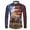 American Horse Racing, variant on St Patrick's Day T-shirt for Men Long Sleeve Soft Shirts Casual Athletic Muscle Blouse Button Down Shirt Slim-Fit Goth Pattern Tee Tops Gym Wear Skull Coin Print