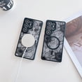 thumbnail image 2 of Magnetic Case for Samsung Galaxy S25 Ultra Black Floral Cute Phone Case, [Compatible with Magsafe] Women Girly Flower Pattern Slim Thin Frost Clear Back TPU Shockproof Bumper Cover, Sunflower, 2 of 7