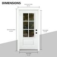 thumbnail image 5 of Exterior Fiberglass Front Door 36"x80", 6 Lite Low-E Glass, Brickmould Vinyl Frame, Left Hand Inswing for Front Entry, 5 of 6