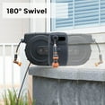 thumbnail image 5 of Giraffe Tools Retractable Garden Hose Reel with 5/8in-115ft Hose, Plastic Bracket, Wall Mounted, Dark Grey, 5 of 8