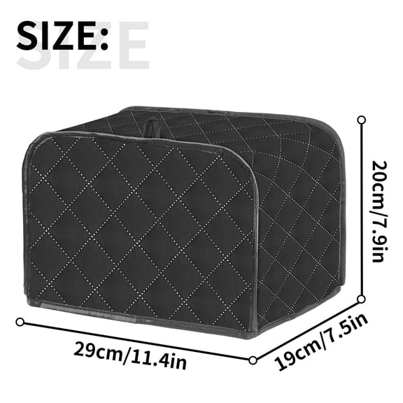 Toaster Cover for 2 Slice Toaster, 11.4 Inch Dust Proof Bread Machine Protector, Water Resistant Kitchen Appliance Cover, with Storage Pocket, Black