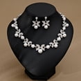thumbnail image 1 of Nvzi Conjunto de joyas de novia con forma de lágrima y diamantes de imitación, collar y pendientes para boda, A06, 1 of 5