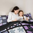 thumbnail image 5 of jejeloiu Abstract Floral 7 Pieces Full Size Bedding Sets For Girls,Patchwork Print Full Size Bed in a Bag,Purple Black White,Black Reversible, 5 of 7