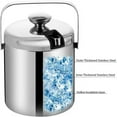 thumbnail image 2 of Zhuge Contenedor de cubitos de hielo de acero inoxidable de doble pared de 1,3 l con tapa de pinzas y una pequeña pala de metal para hielo, 2 of 5