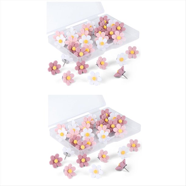 Chinchetas de Corcho con Forma de Flor, Chinchetas, Chinchetas, Alfileres para Gráficos, para Oficina, Tablón de Anuncios.