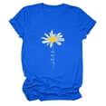 thumbnail image 6 of Trendfront Womens Daisy T-Shirt Flower Graphic Print Tee Crewneck Short Sleeve Summer Loose Fit Casual Pullover Daily Classic Tops, 6 of 8