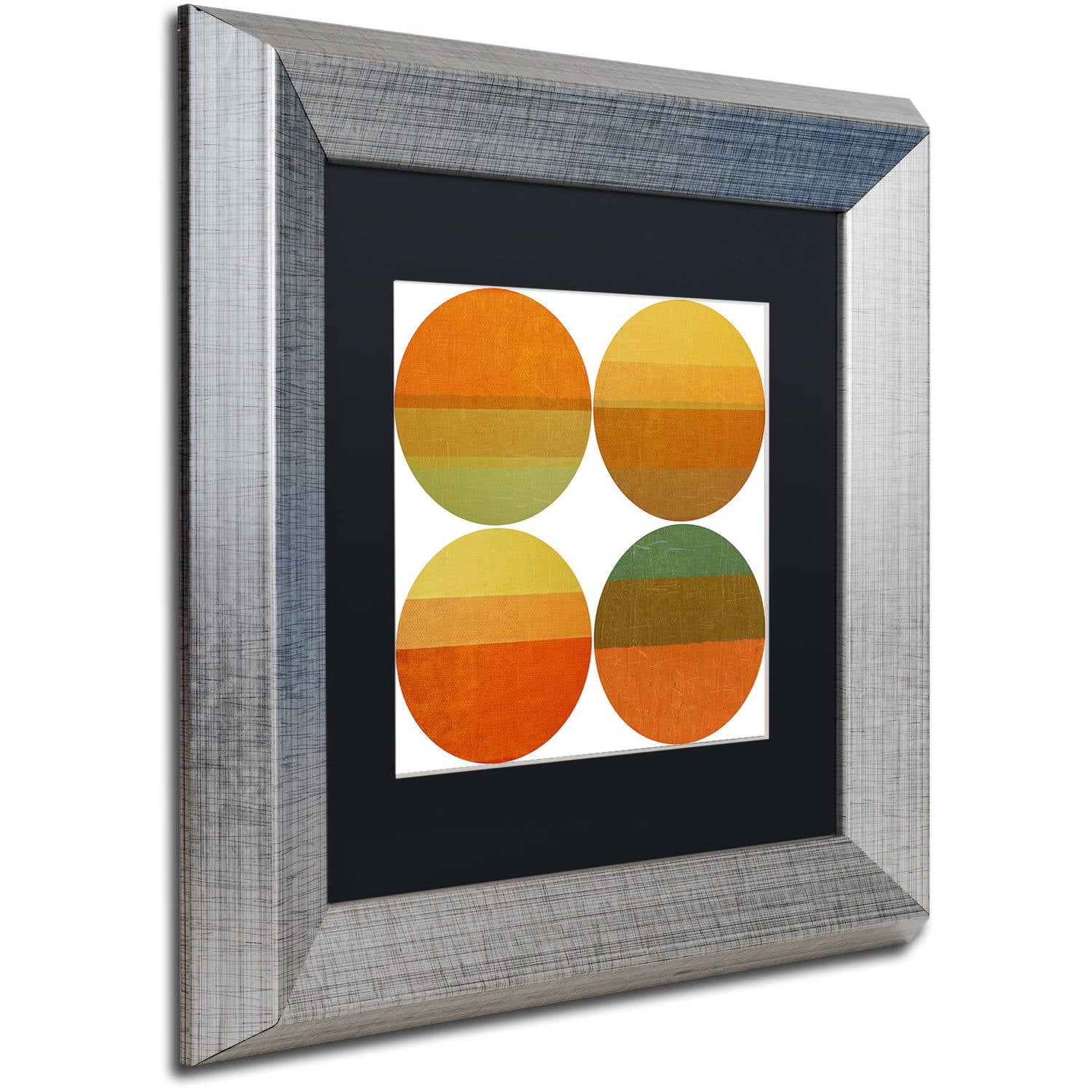 Trademark Fine Art "Four Suns" Canvas Art by Michelle Calkins, Black Matte, Silver Frame
