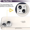thumbnail image 4 of for iPhone 14/14 Plus Camera Lens Protector, Premium Tempered Glass Metal Cool Camera Lens Screen Protector for iPhone 14 6.1 inch /14 Plus 6.7 inch - Silver, 4 of 5