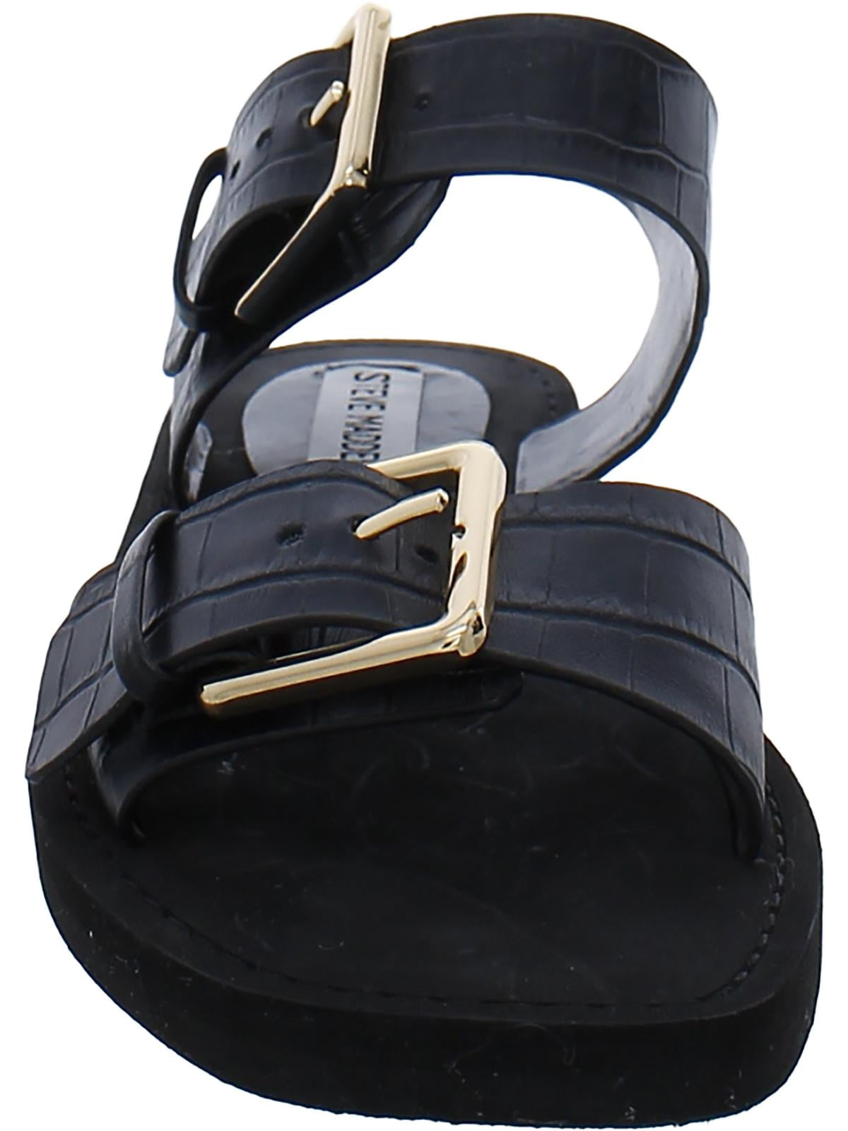 【Steve Madden】サンダル STEVE MADDEN Womens White Double Buckle Santo Square Toe