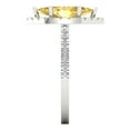 thumbnail image 3 of 2.38ct marquise cut yellow Zircon 18k white gold halo Bridal Wedding Engagement Promise Anniversary Ring for Women size 8.5, 3 of 7
