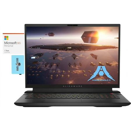 Dell Alienware m18 Gaming/Entertainment Laptop (AMD Ryzen 9 7845HX 12-Core, 18in 480 Hz Wide UXGA (1920x1200), GeForce RTX 4070, Win 11 Pro) with Microsoft 365 Personal , Dockztorm Hub