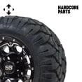 thumbnail image 2 of Hardcore Parts 10" Black 'Panther' Golf Cart Wheels and 18"x9"-10 STINGER On-Road/Off-Road DOT rated All-Terrain tires - Set of 4, includes Black 'SS' center caps and 1/2x20 Black lug nuts, 2 of 4