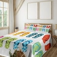 thumbnail image 2 of Ambesonne Summer Fitted & Top Sheet Set with Shams, Holiday Themed Slippers, Multicolor, 2 of 5