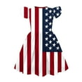 thumbnail image 4 of Jinhomg Toddler Girls Holiday Dresses Cute Star Striped Print Midi Dress Casual Ruffle Flutter Sleeve Party Dresses Patriotic 4Th Of July American Flag Outfits Red 110, 4 of 5