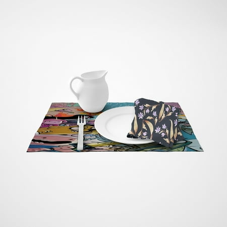 

Adventure Time linen placemat has an iconic print and is made from durable linen. Perfect for fans it adds a nostalgic touch to any dining table，18.9 x 14.17 （48*36cm）
