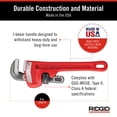 thumbnail image 4 of Pipe Wrench, Cast Iron, 6-In., .75-In. Jaw Capacity - 31000, 4 of 9