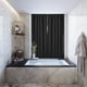 thumbnail image 5 of Cortinas de puerta francesa de alta precisión de color sólido, con ojal para barra de deslizamiento, negro 25*40 (64*102), 5 of 8