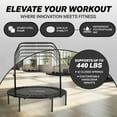 thumbnail image 4 of Open Box HolaHatha 48" Foldable Mini Trampoline Rebounder w/Adjustable Handle, 4 of 12
