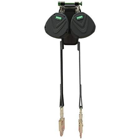 MSA V-Edge Leading Edge Self-Retracting Web PFL, Twin Leg w/ Steel Scaffold Snap Hook (1 Unit)