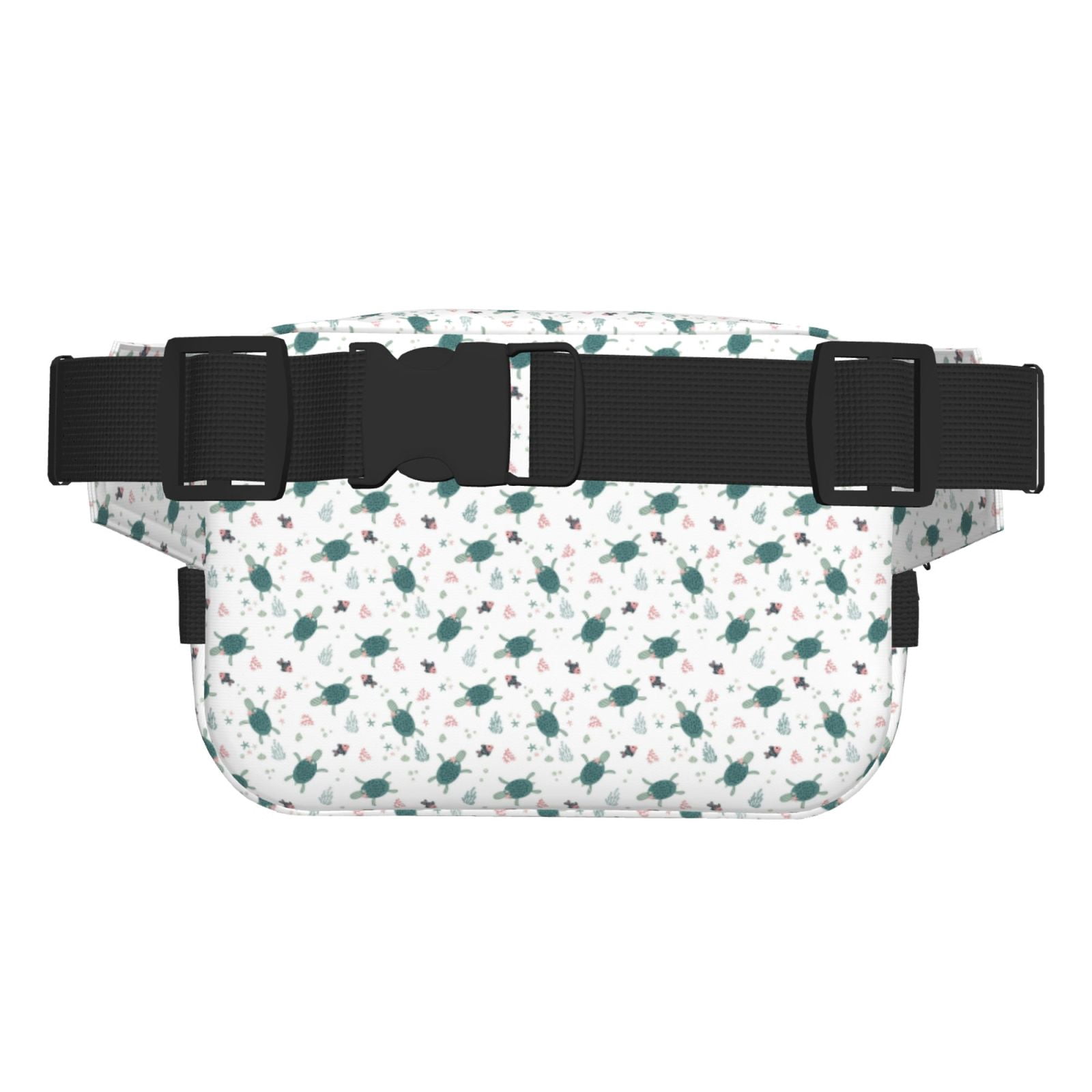 Picia Hand Drawn Turtle Print Square Double-Layer Waist Bag Mini Adjustable Waist Belt Bag Exercise Running Travel Hiking