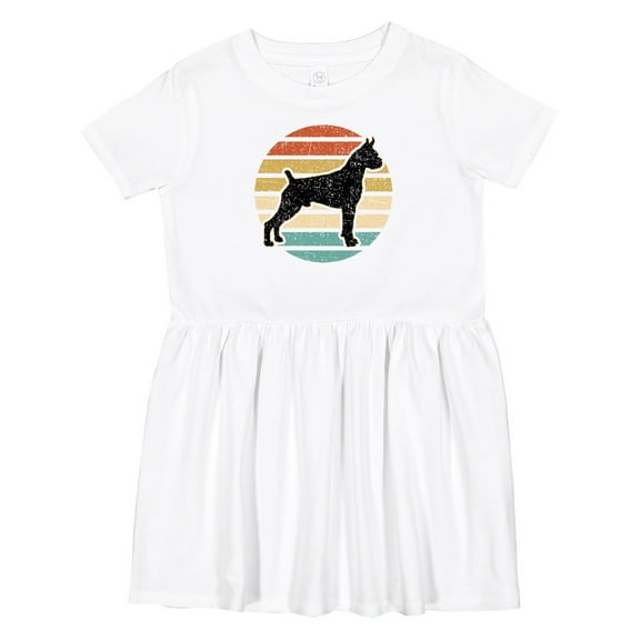 Inktastic Boxer Dog Vintage Silhouette Girls Toddler Dress
