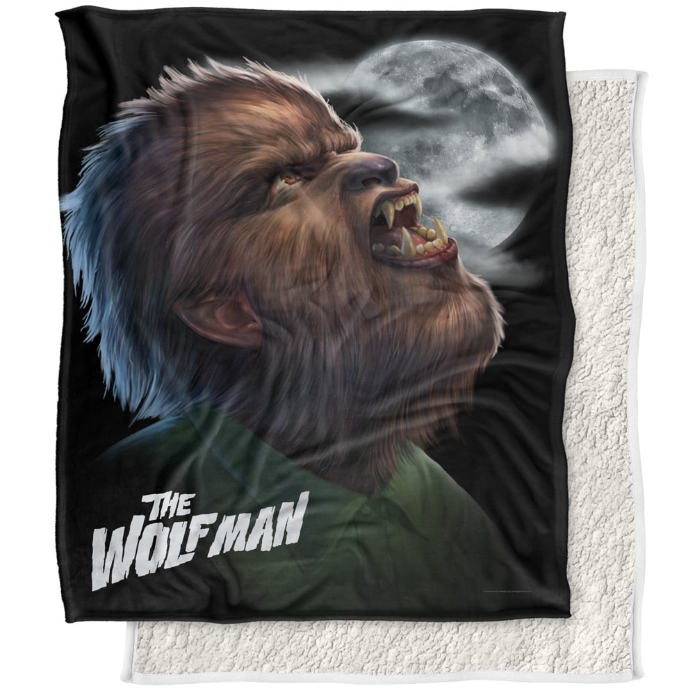 Universal Monsters Blanket, 50'x60' Werewolf Head Silky Touch Sherpa