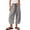 Grey, variant on JIAYUE Women Pants Drawstring Elastic Waist Solid Color Baggy Wide Leg Capri Trousers for Outdoor Casual Wear