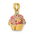 thumbnail image 4 of Charms Collection 14K 3-D w/Colored Bead Icing Cupcake Charm, 4 of 4