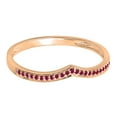 thumbnail image 2 of Dazzlingrock Collection Round Ruby Stackable Wedding Chevron Band for Women in 14K Rose Gold, Size 9, 2 of 4