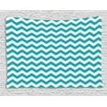 thumbnail image 1 of Seafoam Tapestry, Abstract Geometric Stripes with Chevron Zigzag Arrangement Vintage Inspirations, Wall Hanging for Bedroom Living Room Dorm Decor, 80W X 60L Inches, Beige Seafoam, by Ambesonne, 1 of 2