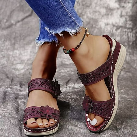 

Cathalem Walking Sandals for Women with Arch Support Breathable Shoes Women Fashion Wedges Sandals for Women Closed Toe 8.5