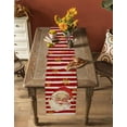 thumbnail image 5 of Red Santa Christmas Burlap-Cotton Table Runner 60 Inches Long,Xmas Snowflake Red Striped Farmhouse Table Runners,Outdoor Dining Tablecloths Decor for Baby Shower Party Wedding 13x60, 5 of 9