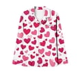 thumbnail image 4 of yoeyez Pajamas for Women 2 Piece Love Heart Printed Pajamas Sets Ladies Loungewear Button-Down Long Sleeve and Pant Pj Sets Soft Sleepwear White XL, 4 of 6