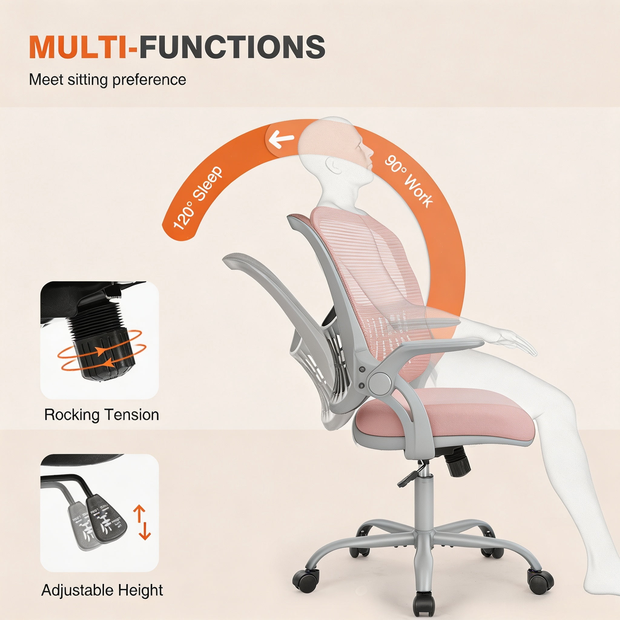 Ergonomic Mid Back Office Chair with Lumbar Support