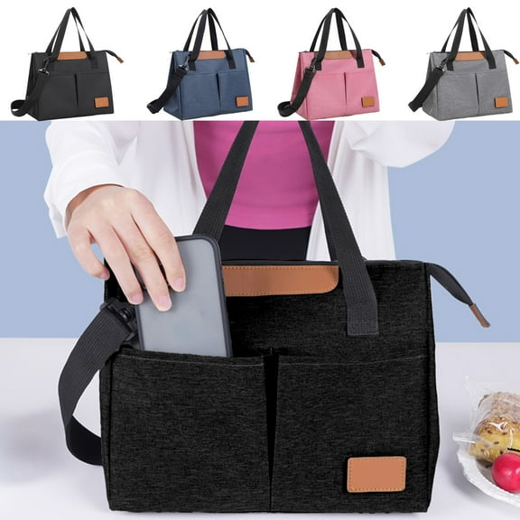 Dmlowu Lunch Bag 11x9" Durability Lunch Box for Women Men Insulated Lunch Box Outdoor Dirt Proof Lunch Tote Bag for Travel Office Back to School Supplies