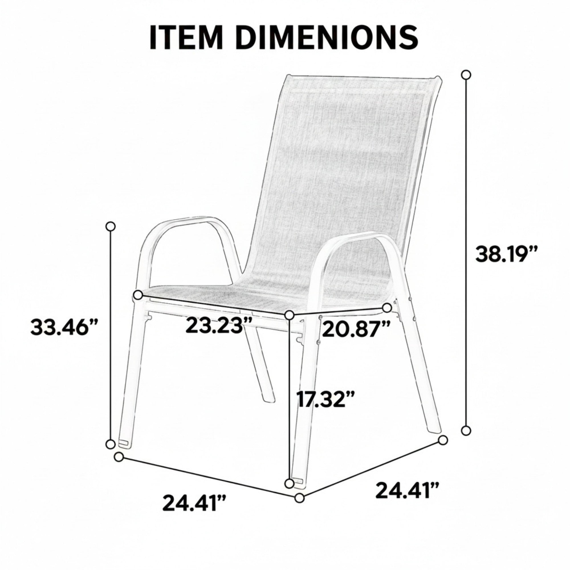 Sailvan Set of 4 Outdoor Patio Chairs,Breathable Textilene Garden Dining Chairs with Armrest and High Backrest Blue