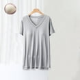 thumbnail image 2 of T-Shirt with Built in Bra Womens Pajamas Loungewear Top Summer Short Sleeve Thin V-Neck Sleepwear Tops, 2 of 4