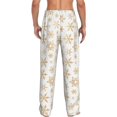 thumbnail image 3 of Goofa gold Snowflake print Pattern Printed Soft Pajama Pants for Men, Wide Leg Comfy Casual Lounge Yoga Pants-Large, 3 of 9